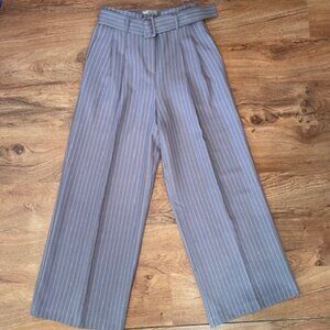 ASOS High Waist, Belted, Pleated, Pinstriped Pants, size 4